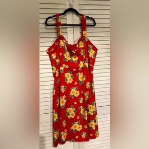 Torrid 26W Retro-chic Tropical Floral Swing Midi Dress